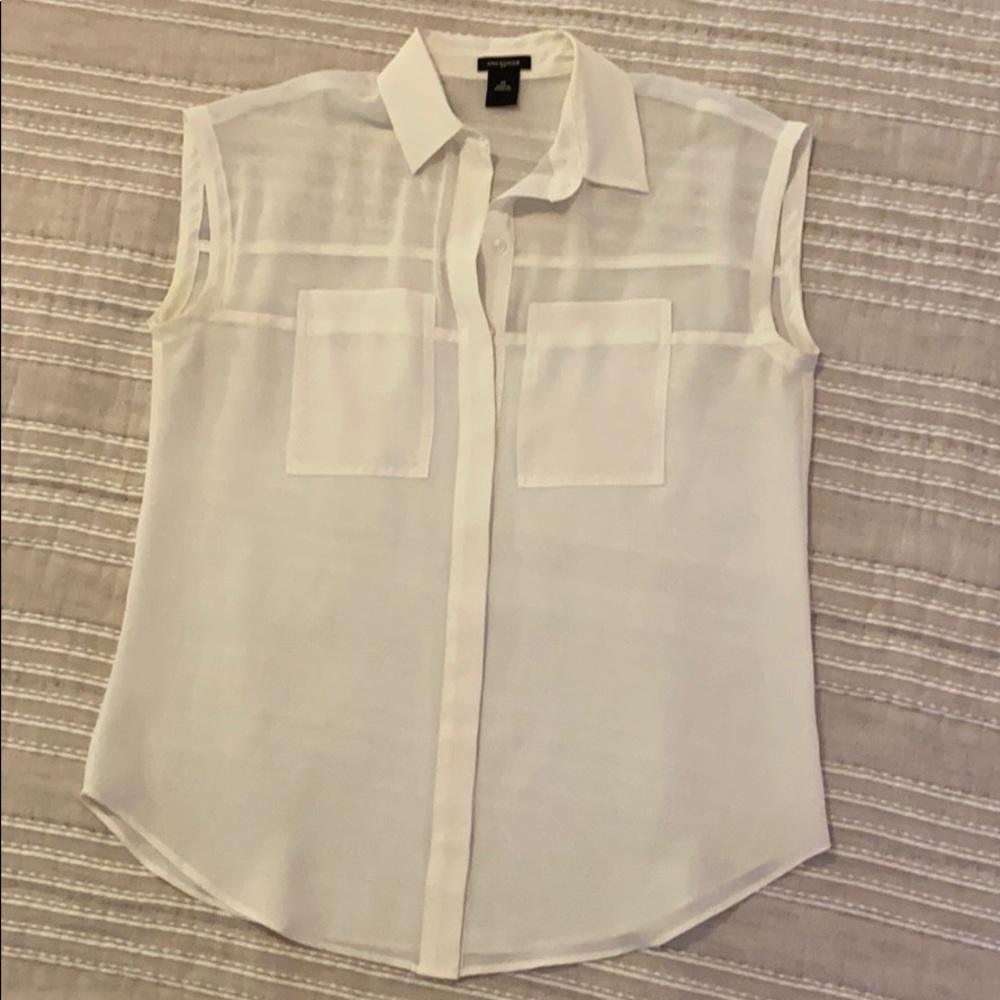 Sheer cream blouse